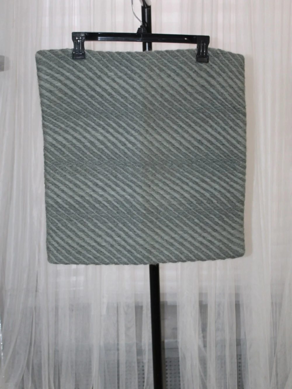 Williams Sonoma Diagonal Wool Blend Stripe Pillow Cover. Sz. 20